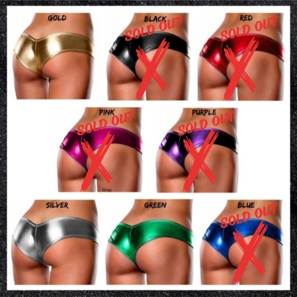 💋Gold Metallic Micro Cheeky Panty - Picture 6 of 7